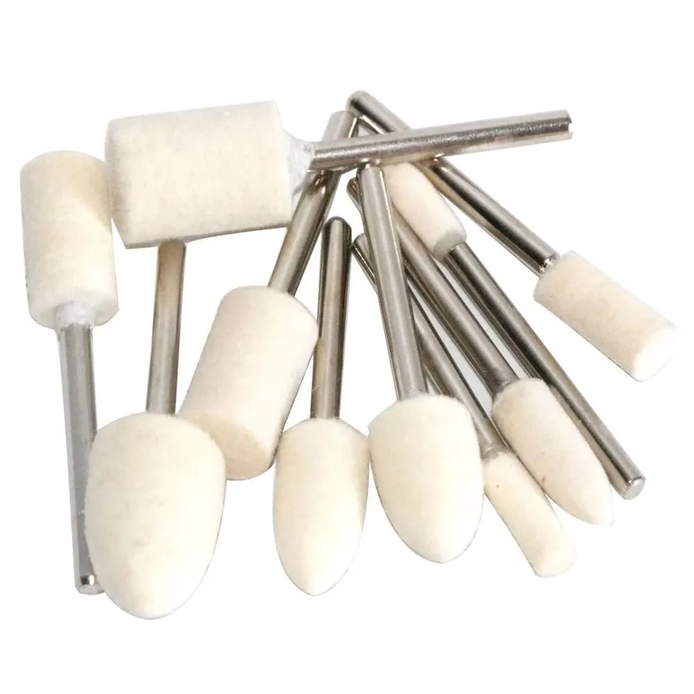 10Pcs Wollfilz Montiert Polieren Polieren Rad Schleifen Kopf Filz für Polieren Rad Dremel Mold Bohrer Dreh Werkzeug