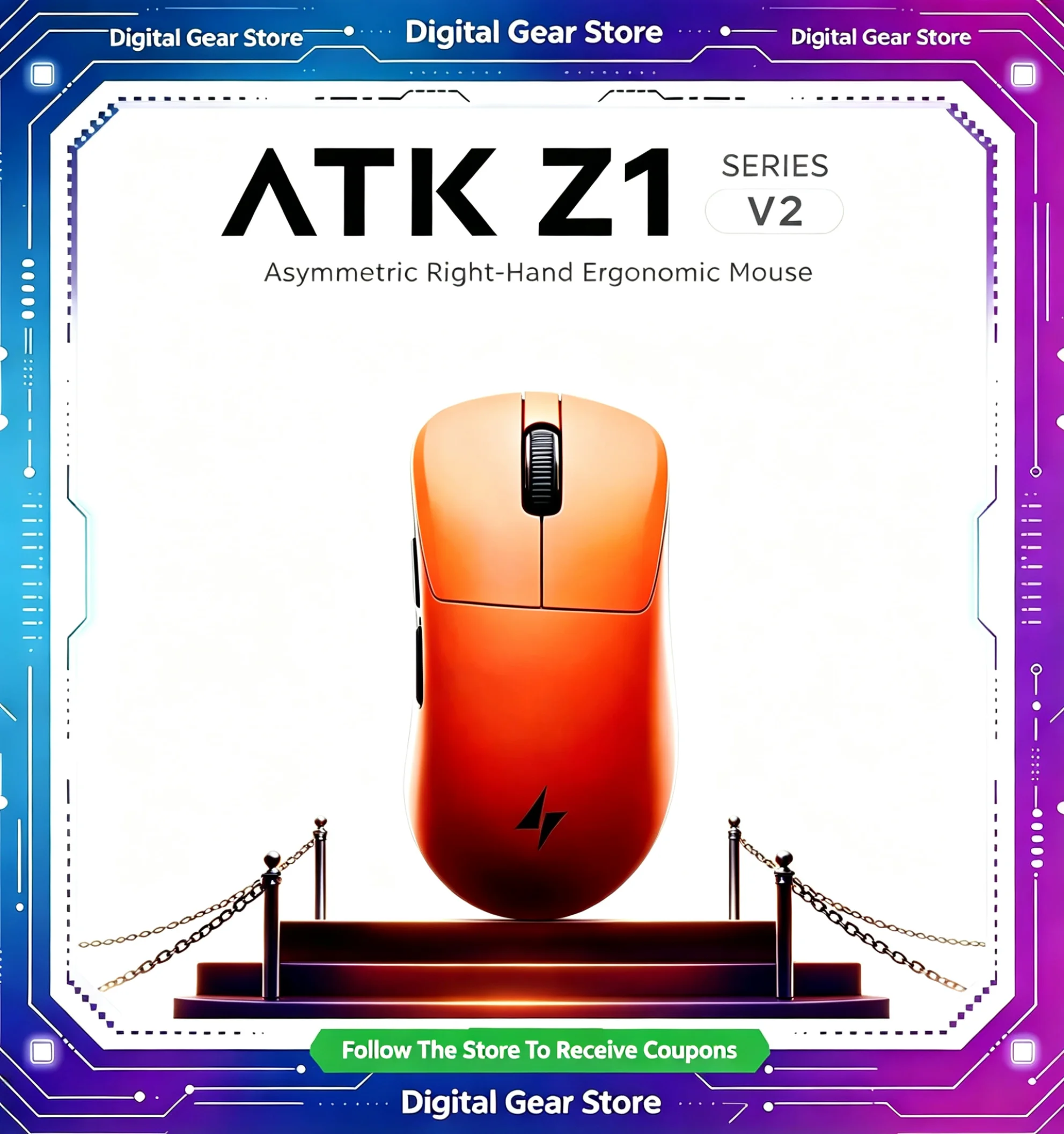 ATK Blazing Sky Z1 V2 Ultimate Tri Mode Wireless Gaming Mouse PAW3950Ultra Dual 8K 500mAh Lightweight Ergonomic Esports Mice