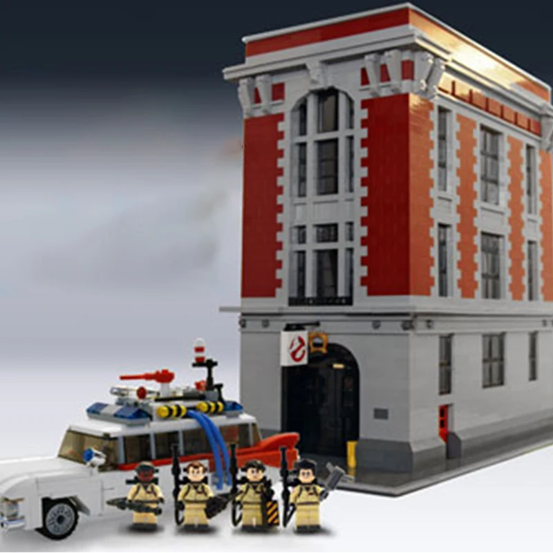 classic 16001 Ghostbusters ECTO-1 Firehouse Headquarters 4634PCS Building Blocks Bricks Kit Christmas Birthday Gifts