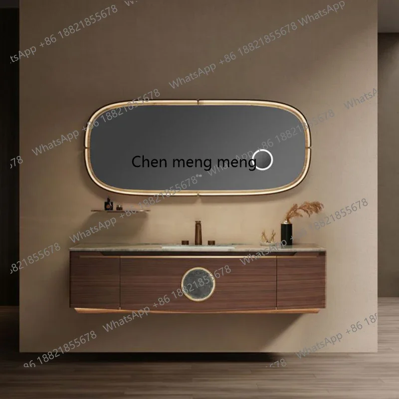 Hot sales Luxury stone bathroom cabinet Song-style aesthetic washbasin washbasin combination bathroom cabinet wash integrated ba