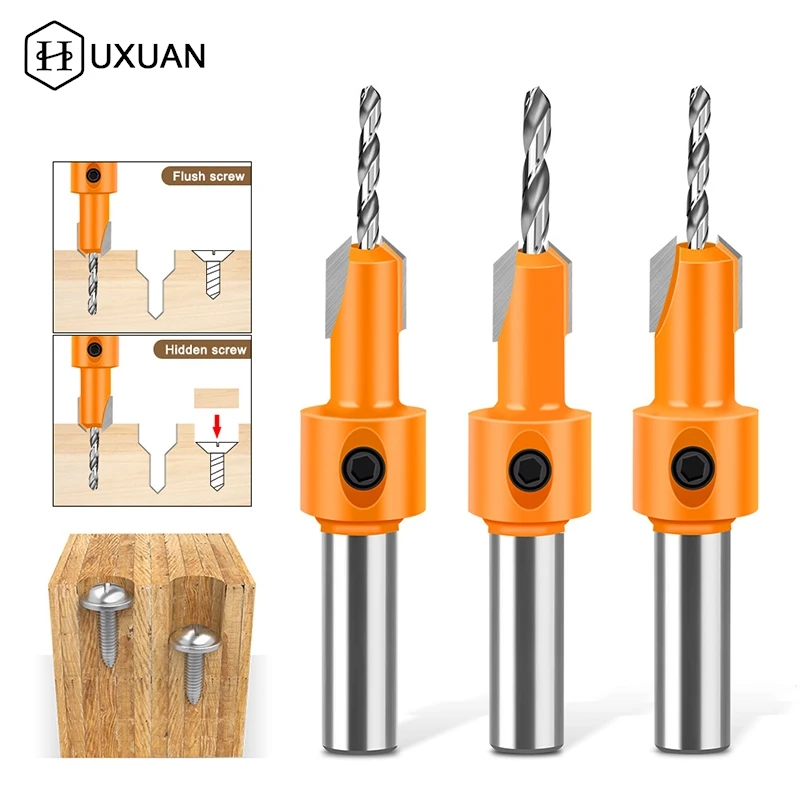 

【W】1 комплект из углеродистой стали, деревообрабатывающий зенковка, фреза, экстрактор винтов, удаление сноса для фрезы по дереву