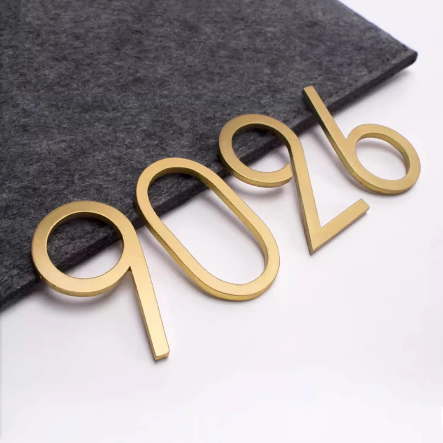1 PC Solid Brass House Numbers with Backing Adhesive Gold Apartment Door Hotel Room Number 6CM
