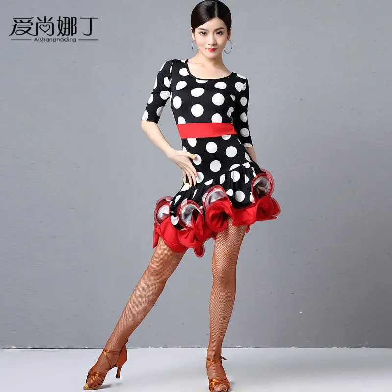 Latin Dance Table Performance Costume Professional Competition Female Practice Dress New Sexy Dress Fishbone