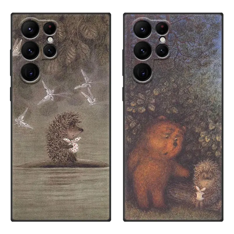 Hedgehog in the Fog Cartoon Cover Case For Samsung Galaxy S24 Ultra S23 Plus S21 FE S22 Ultra S20 FE 5G S10E S10 Lite S9 Plus