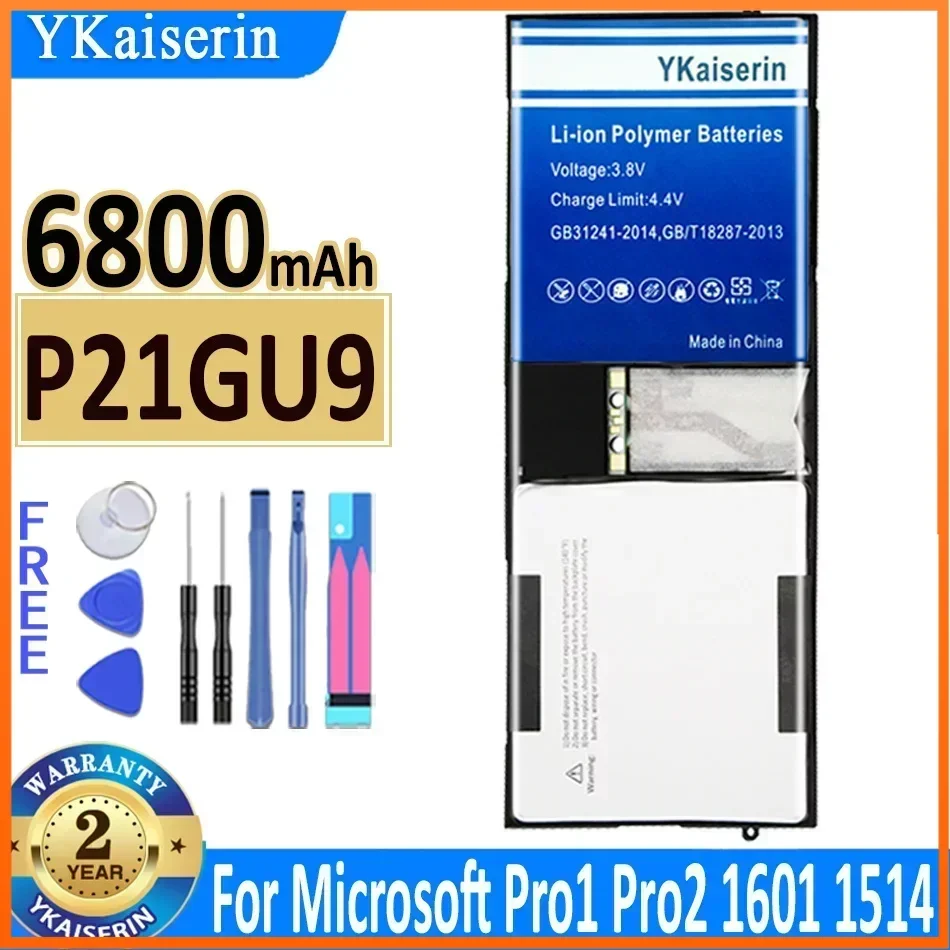 

YKaiserin 6800mah P21GU9 Phone Battery for Microsoft Surface Pro 2 Pro2 1601 Pro 1 Pro1 1514 2ICP5/94/104 Portablet Batteries