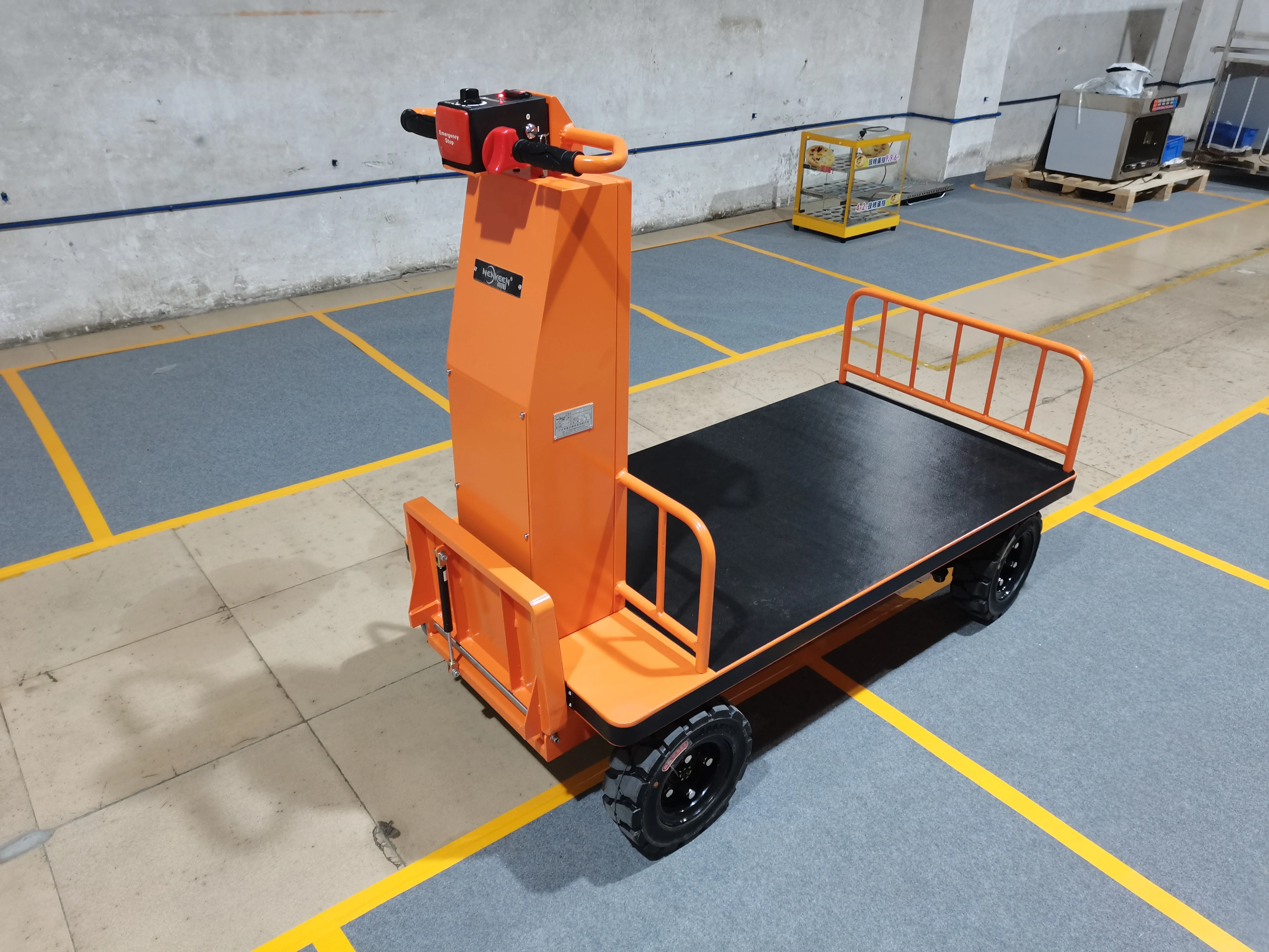 Electric Flat Cart 1000KG Heavy Duty Motorized Platform Cart Hand Cart Trolley