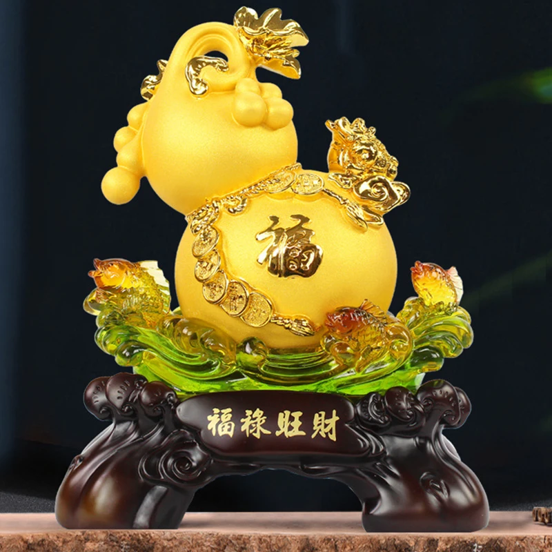 Welcome Wealth Golden Toad Toad Gourd Decoration Living Room Wine Cabinet Entrance TV Cabinet