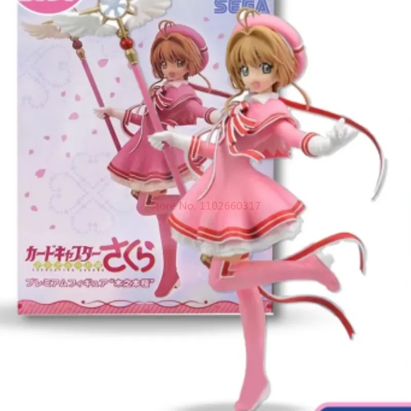 22cm originale Sega Action Figure Cardcaptor Sakura Kinomoto Sakura Kawaii Pvc Anime Figure Collection modello Room Decor Gift