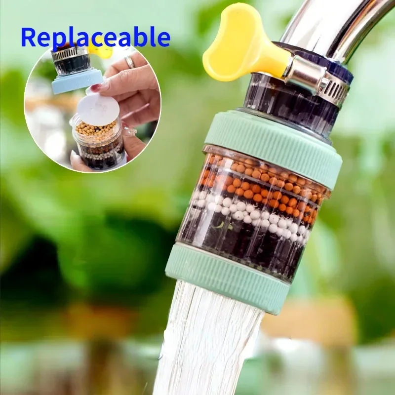 Removable 6-layer Faucet Filter Extenders Universal Splash-proof Water-saving Device Kitchen Tap Water Filter Nozzle Washable