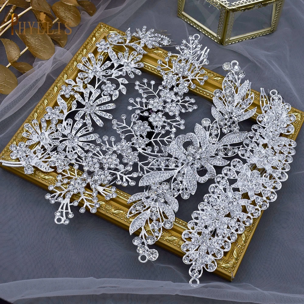

A32 Luxury Bride Hair Combs Hair Accessories Crystal Wedding Headpieces Women Tiara Headbands Princess Headpieces Women Hairband