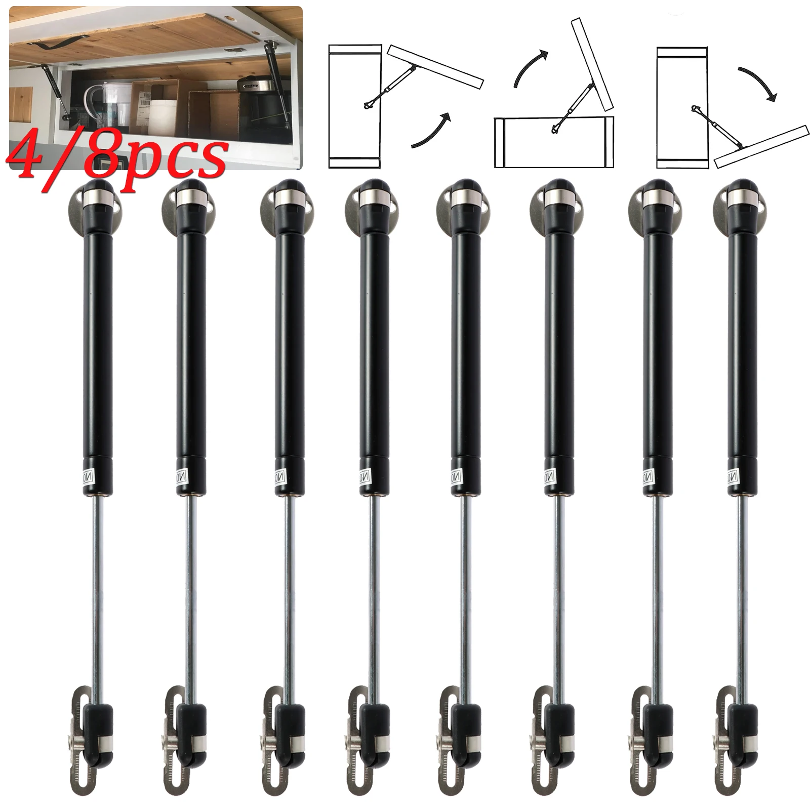 

4/8PCS Cabinet Gas Struts Lift Support,For Cabinet Door Struts Kitchen Camper Window Toolbox Gas Strut Lid Support Accessories