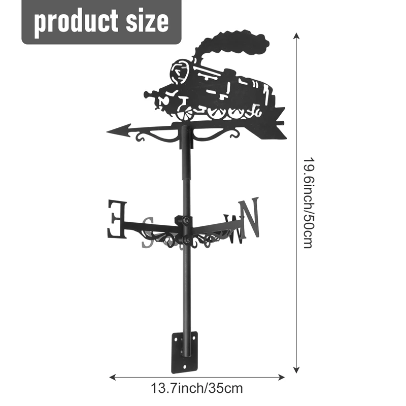 Silueta de tren de vapor, paleta meteorológica, adorno para Patio, jardín