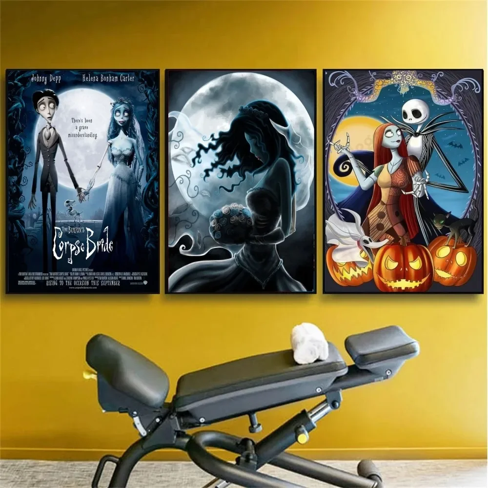 Film Tim Burton Pengantin Mayat Poster Kraft Club Bar Paper Vintage Poster Wall Art Painting Bedroom Study Stickers