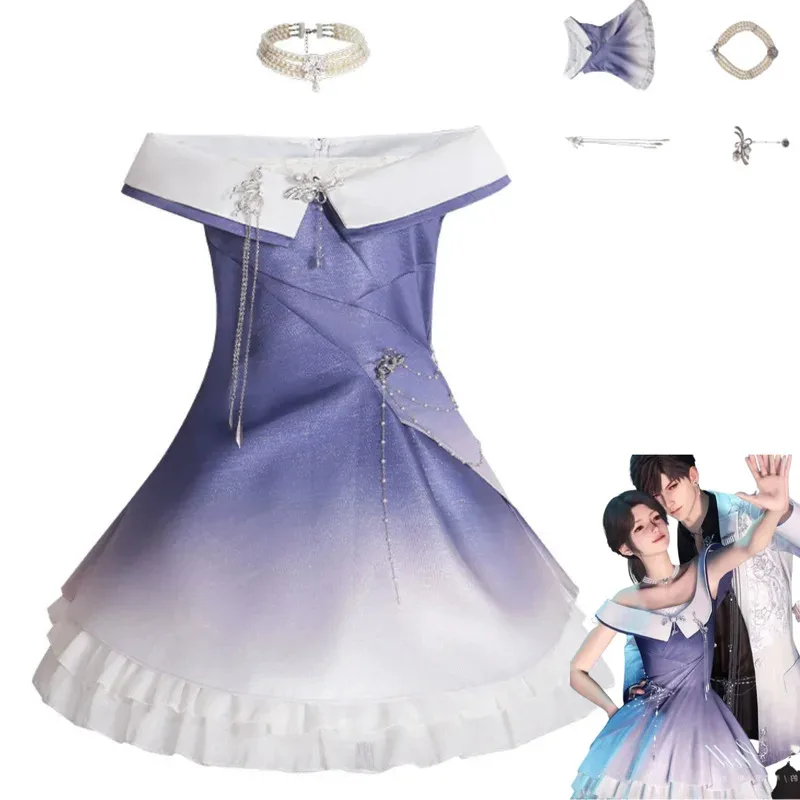 Game Love and Deepspace Miss Hunter Cosplay Costume Mc Player Galactic Circulation Evening Dress Woman Sexy Masked Ball Suitx;2'