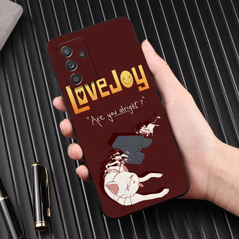 Cartoon Lovejoy Band Phone Case For Samsung Galaxy A13,A21s,A22,A31,A32,A52,A53,A71,A80,A91 Soft Black Phone Cover