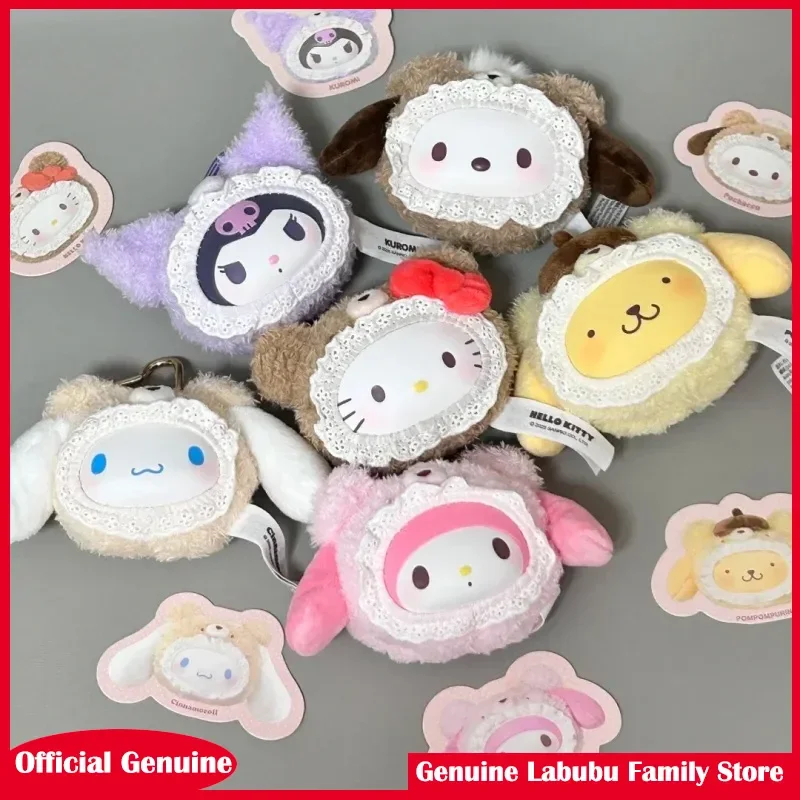 

Оригинальные персонажи Sanrio, пушистая серия Тедди, слепая коробка, кавайная виниловая плюшевая кукла, милый подарок на день рождения для девочек, фанатов