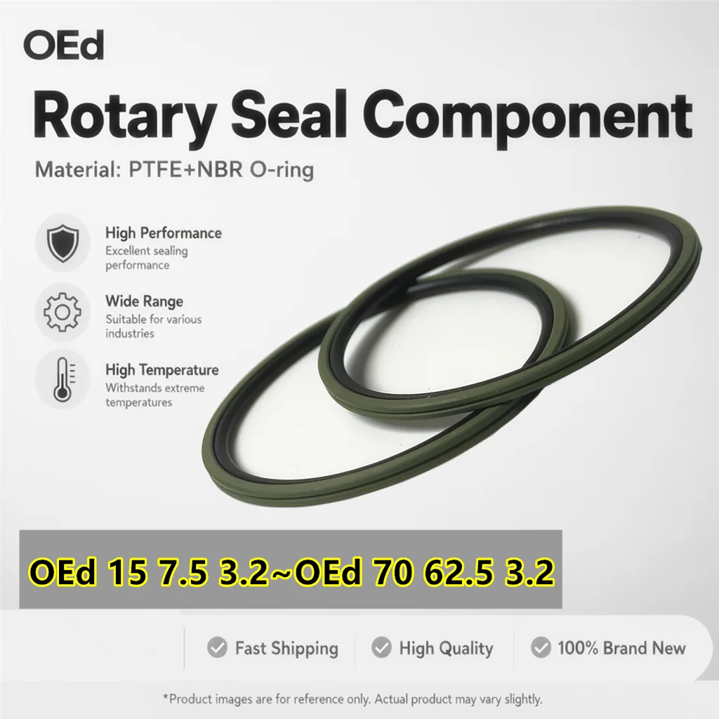 OEd Rotating Seal Component PTFE+NBR O-ring Rotation Swing Piston Sealing Ring Thickness: 3.2mm Outer Diameter: 15-70mm