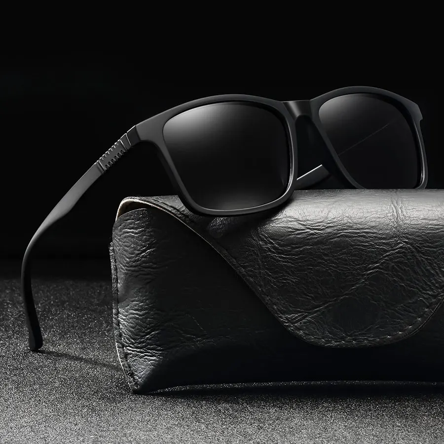 Óculos de Sol Vintage Quadrados para Homens e Mulheres, Óculos de Designer de Luxo para Dirigir e Pescar, Óculos Retro