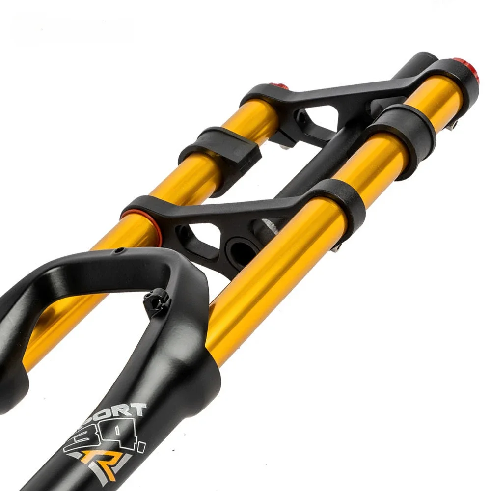 26*4.0 Fat Tire Forks Double Crown Snow Beach Bike Fat Tire Bicycle Air Suspension 135MM QR Fatbike Shock Absorber 180mm Travel