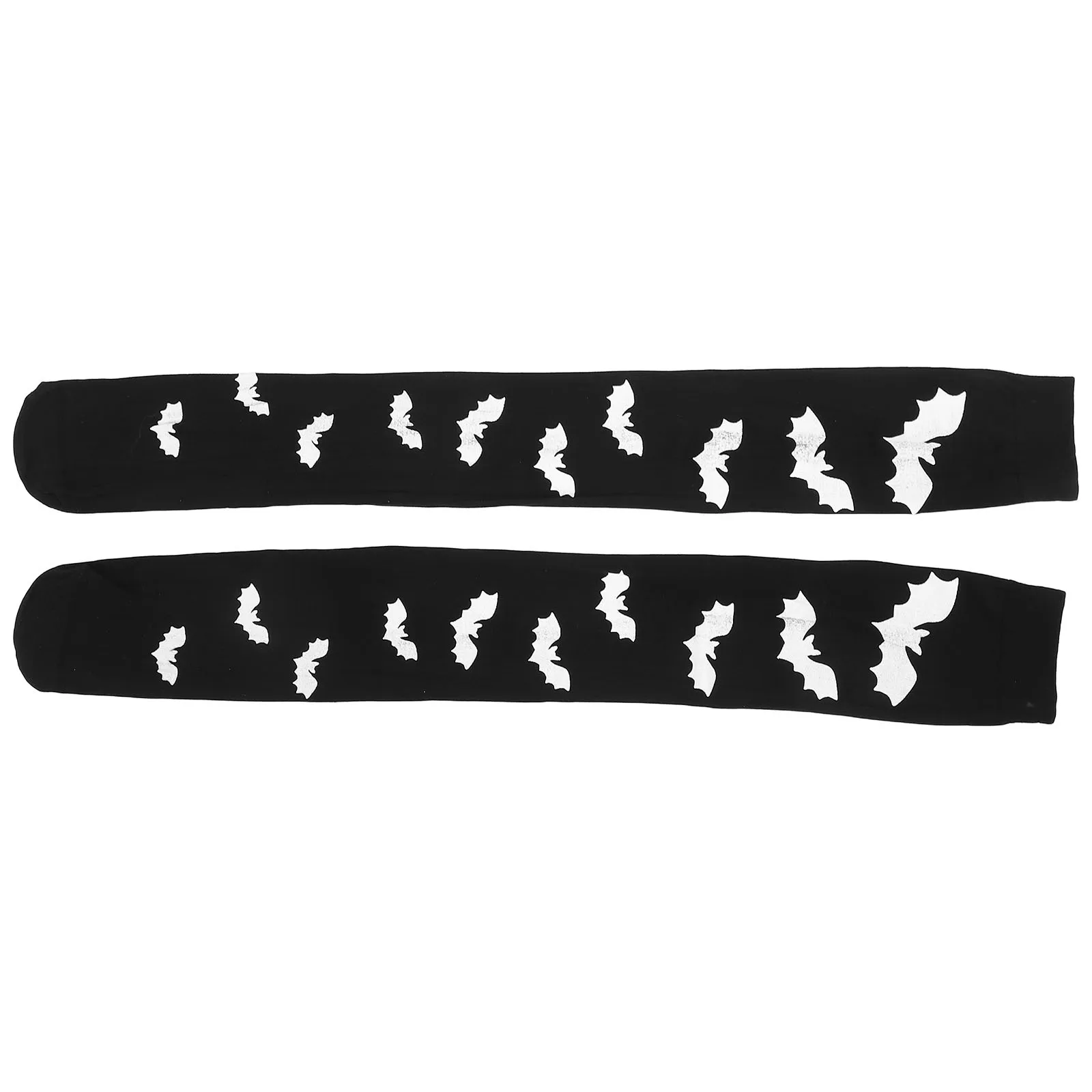 

1 пара черных длинных носков выше колена с рисунком летучих мышей на Хэллоуин для женщин, носки-платья на Хэллоуин, дышащие эластичные противоскользящие носки