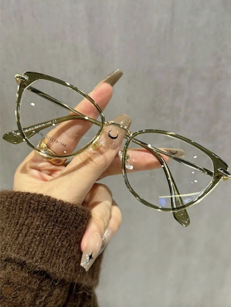 Y2K Cold-Toned Cat-Eye Women's Glasses Transparent Glasses Women's Accessories Eyewear Accessories view 2