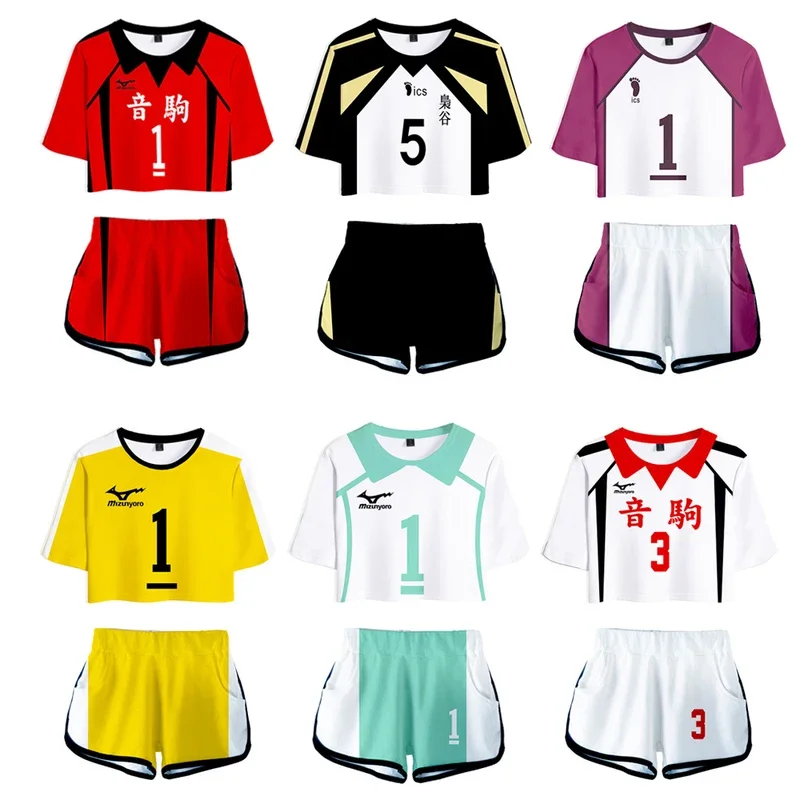 

Anime Haikyuu Karasuno Woman Sportswear Cosplay Nekoma High School Volleyball Club Shoyo Hinata Team Uniform Shirt Jerseys