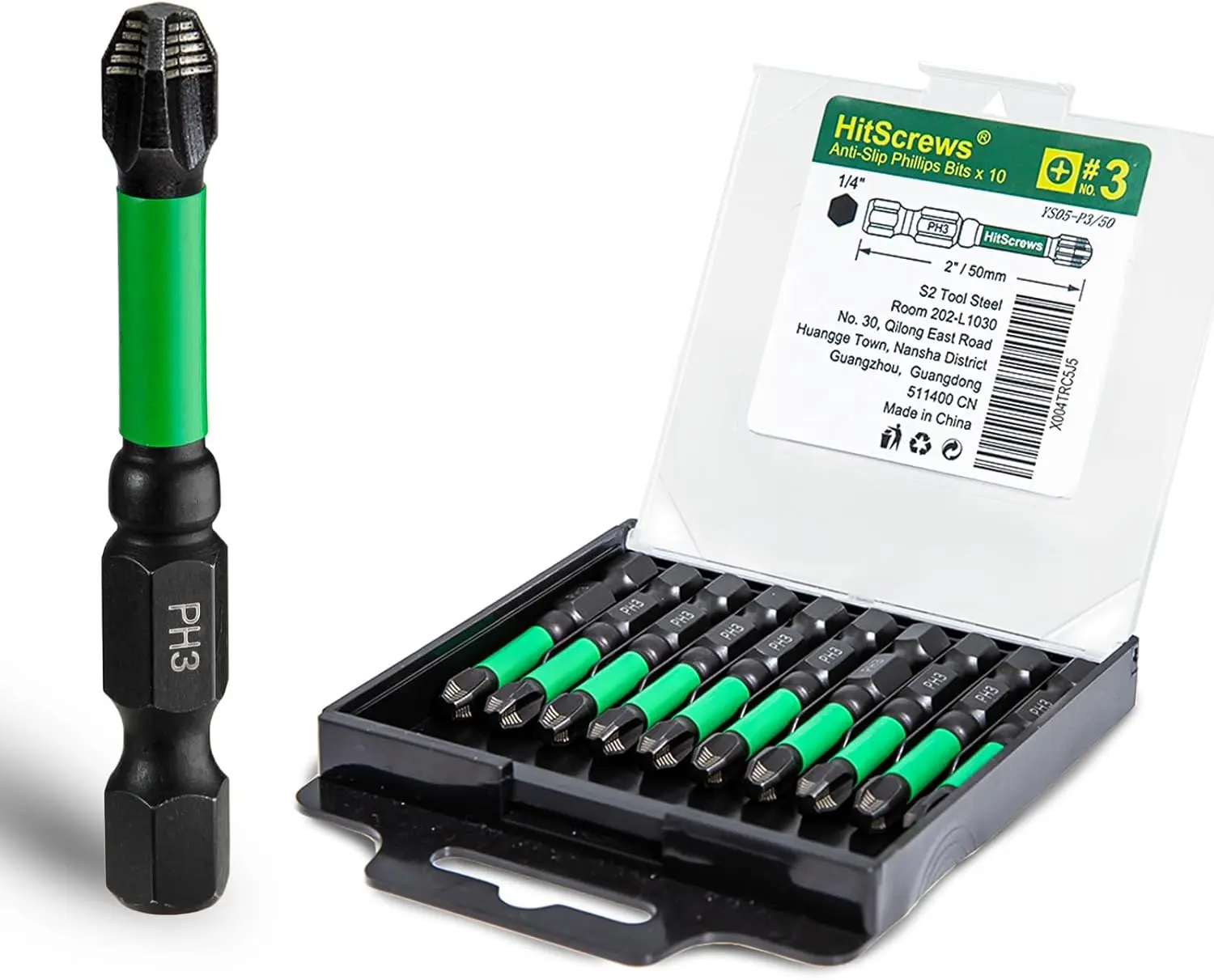 

Нескользящая ударная отвертка с крестообразным шлицем, ударная головка отвертки PH3, магнитная головка, инструментальная сталь S2, шестигранная отвертка 1/4 дюйма
