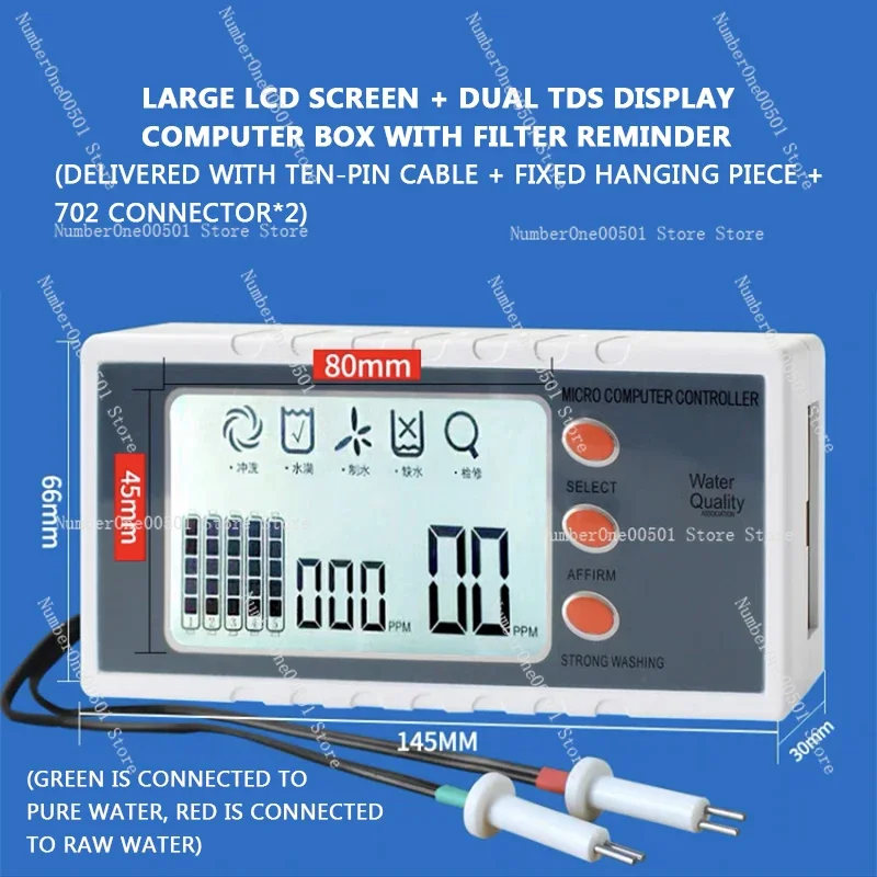 TDS Water Purifier Control Board for Pure Water Machine - Dual Display R0 Reverse Osmosis - Instrument Parts