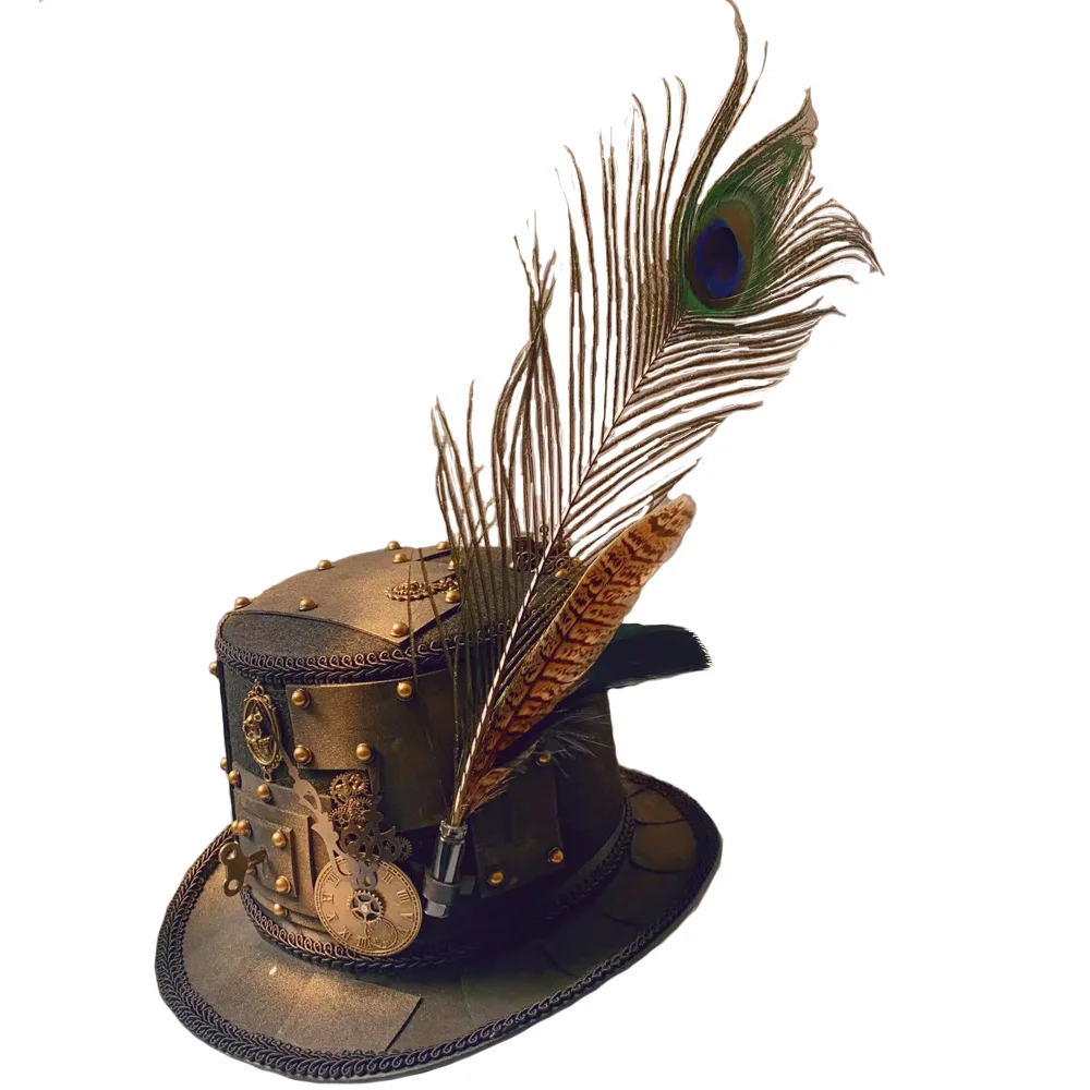 

New Steam Punk Gothic Vintage Hat - Black Imitation of Old Colonial Style Tricorn , For Holiday Party Cosplay Halloween Props