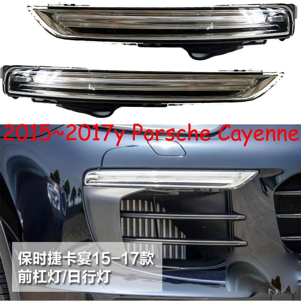 

1 шт., автомобильный бампер, фара для Porsche Cayenne fog светильник 2015 ~ 2017y, автомобильные аксессуары, лампа для фары Porsche