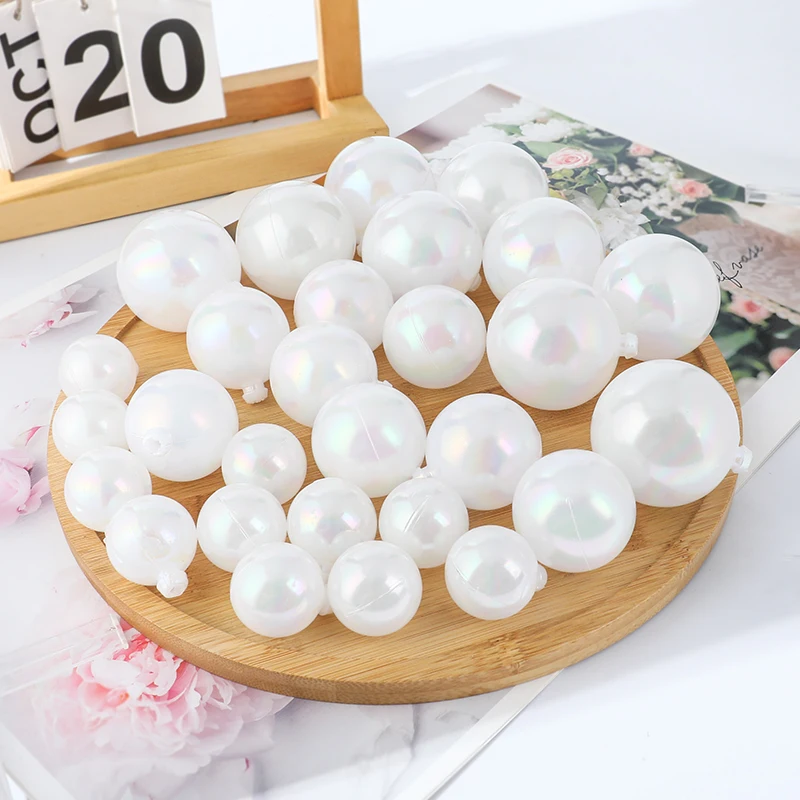 10pcs Cake Topper Balls Paper Cupcake Plugins Pink Champagne White Semi Transparent Decorative Ball Wedding Birthday Party Decor
