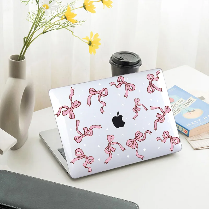 Imagem -02 - Lovely Bows Ribbon Printing Case Adequado para Macbook Air m2 m3 136 15.3 Polegada A2681 A2941 A3113 A3114 2023 Pro 13 14 A2338 A2992 A2442