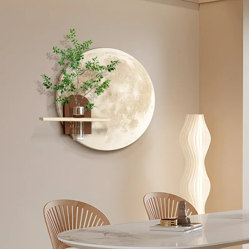 Hydroponic green plant decorative painting, wall lamp living room background wall hanging painting, with vase can