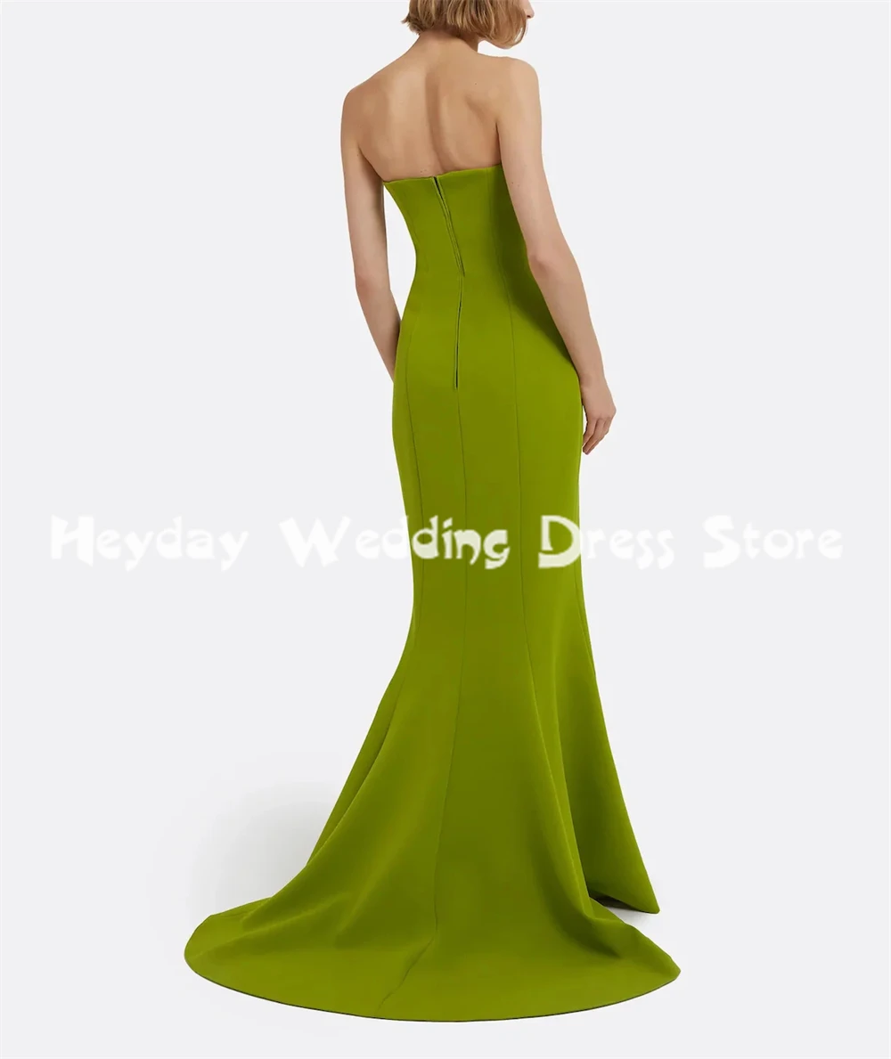 Heyday Women's Mermaid Strapless Beaded Saudi Evening Dresses With Sleeveless Floor-Length Formal Elegant Party Dresses 2025