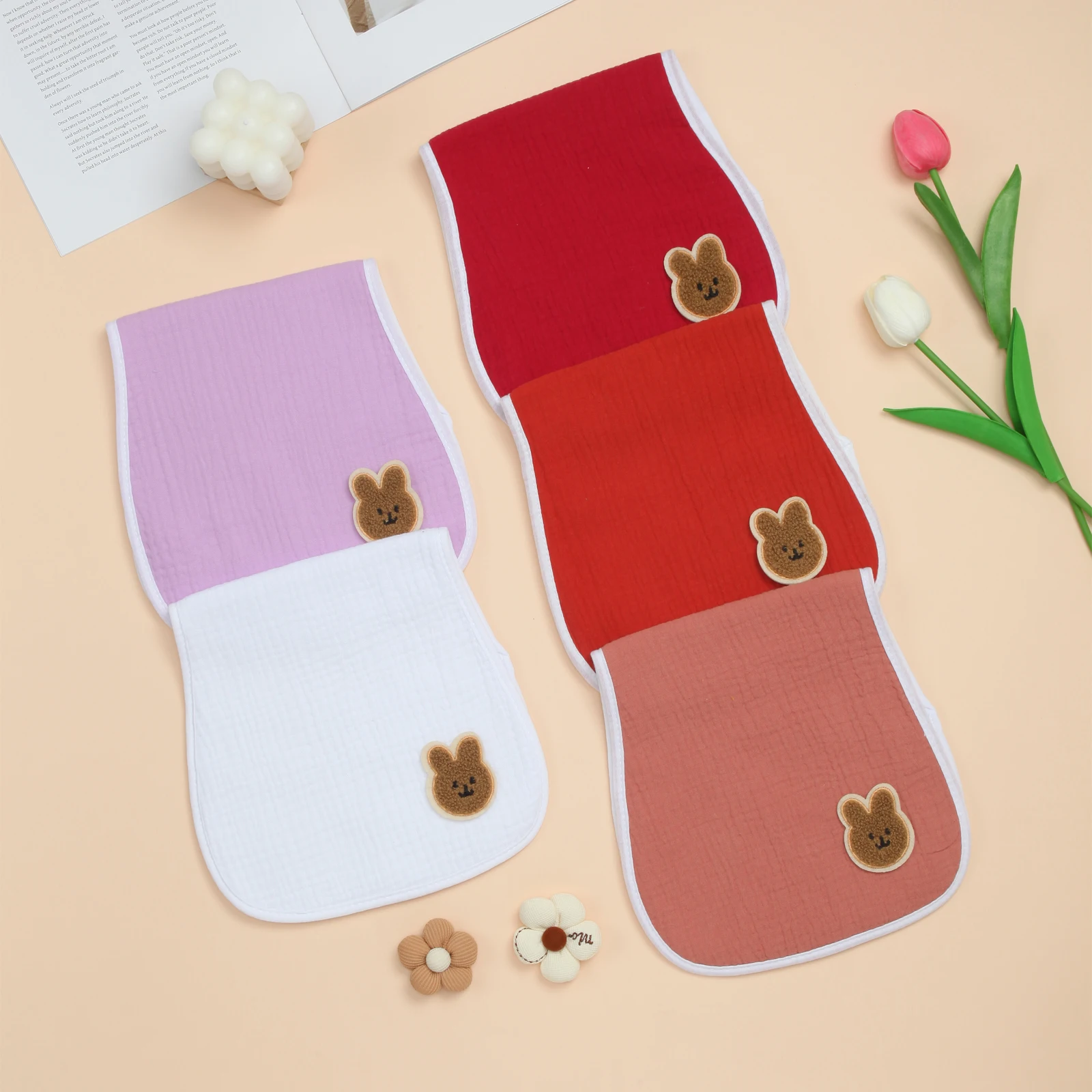 

5 Pack Large Baby Burp Cloths, Soft Cotton Burping Rags for Babies Boys Girls, Super Absorbent Babies Burping Cloths