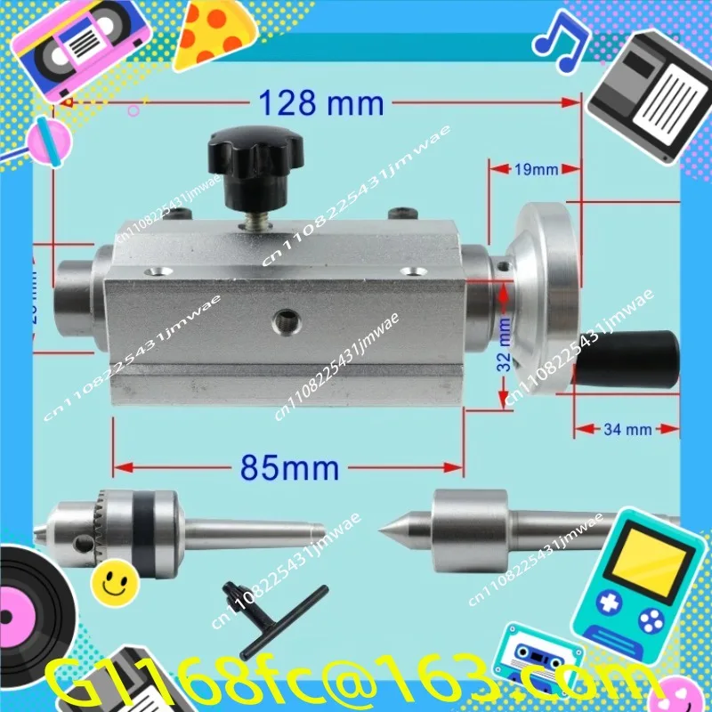 Miniature Telescopic Tailstock Small Woodworking Lathe Swing Flap Dome