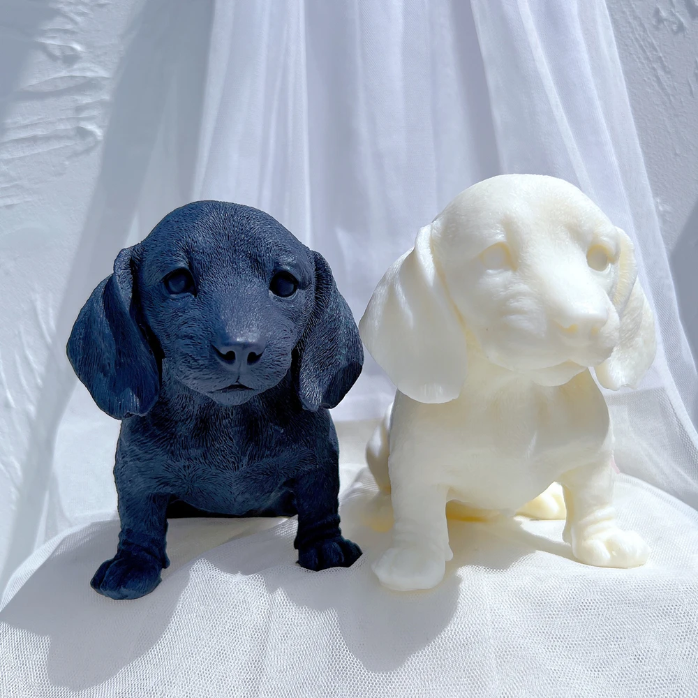 

Dachshund Dog Candle Mold Animal Puppies Soy Wax Silicone Mould Puppy Dog Lover Home Decor