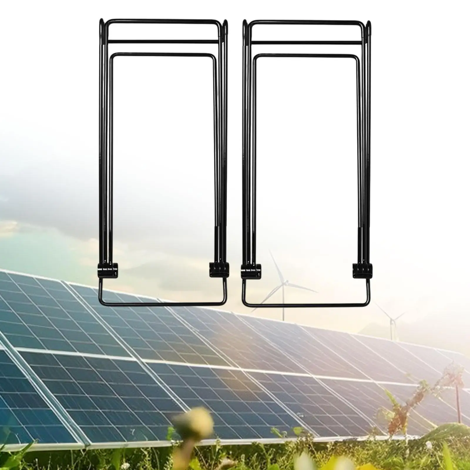 2Pcs Solar Panel Brackets Solar Board Mounting Brackets High Carbon Steel Sturdy Stable Folding Solar Board Racks Accessories