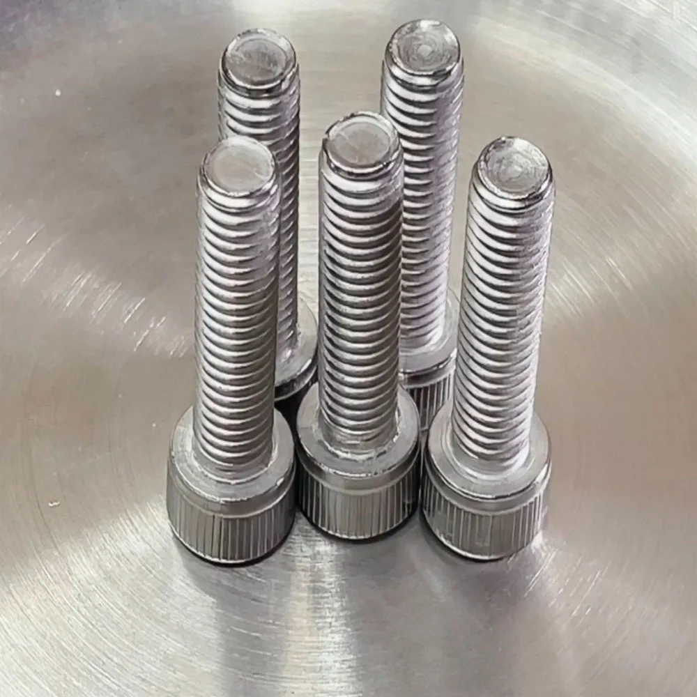 4#-40 UNC Thread DIN912 SUS304 Stainless Steel Hexagon Socket Knurled Cap Head Bolts Allen Key Screws Full Threaded