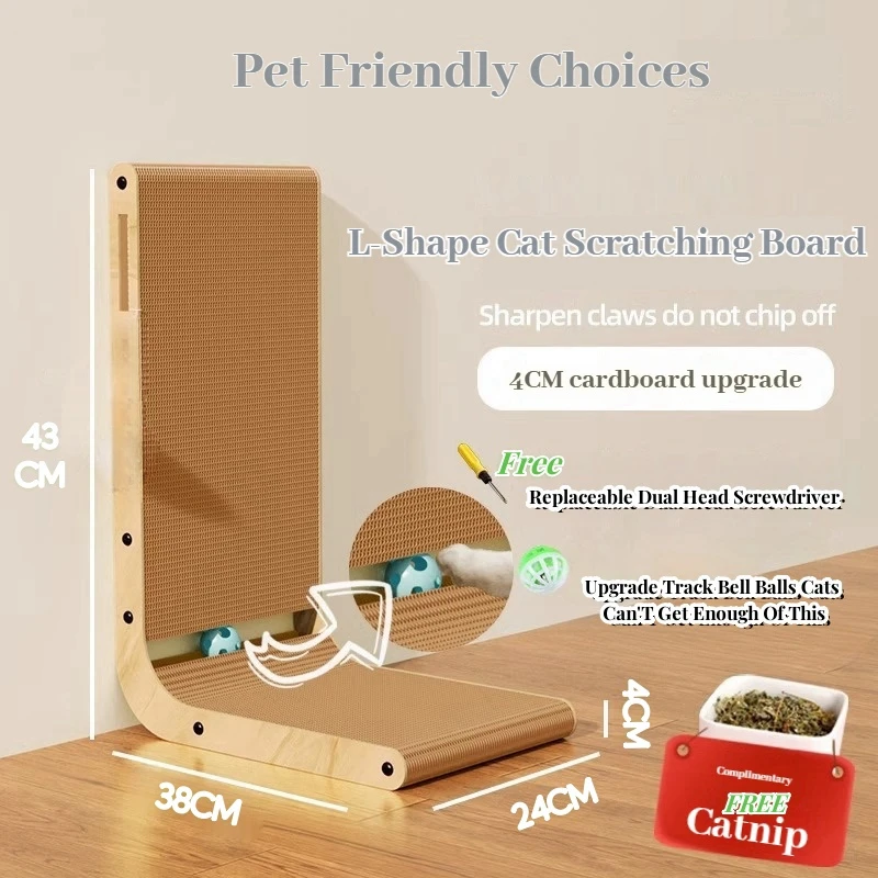 L-type Vertical Cat Scratching Board Wear-resistant and Scratch-resistant Cat Scratch Post Kitten Scratching Furniture Protector