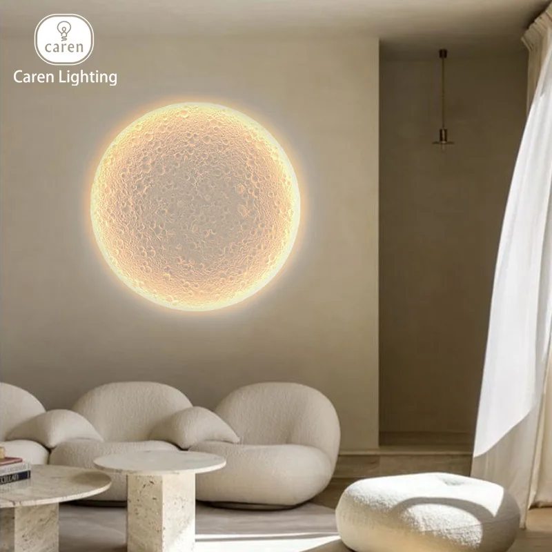 Caren Lighting Moon-like Plaster LED Embedded recessed Wall Light Anti-glare Background Wall well-crafted Decorative wall light