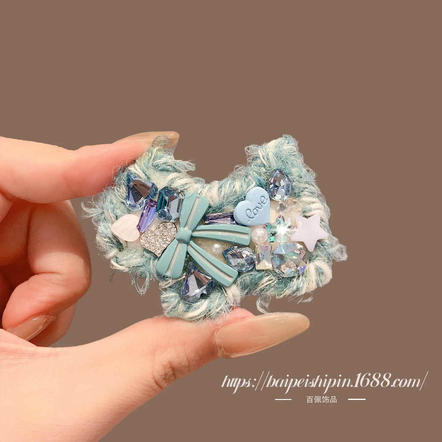 

1pc Cartoon Knitted Puppy Hair Clip Wool Material Non Slip Side Bangs Baby Hair Grips for Women Fall Winter