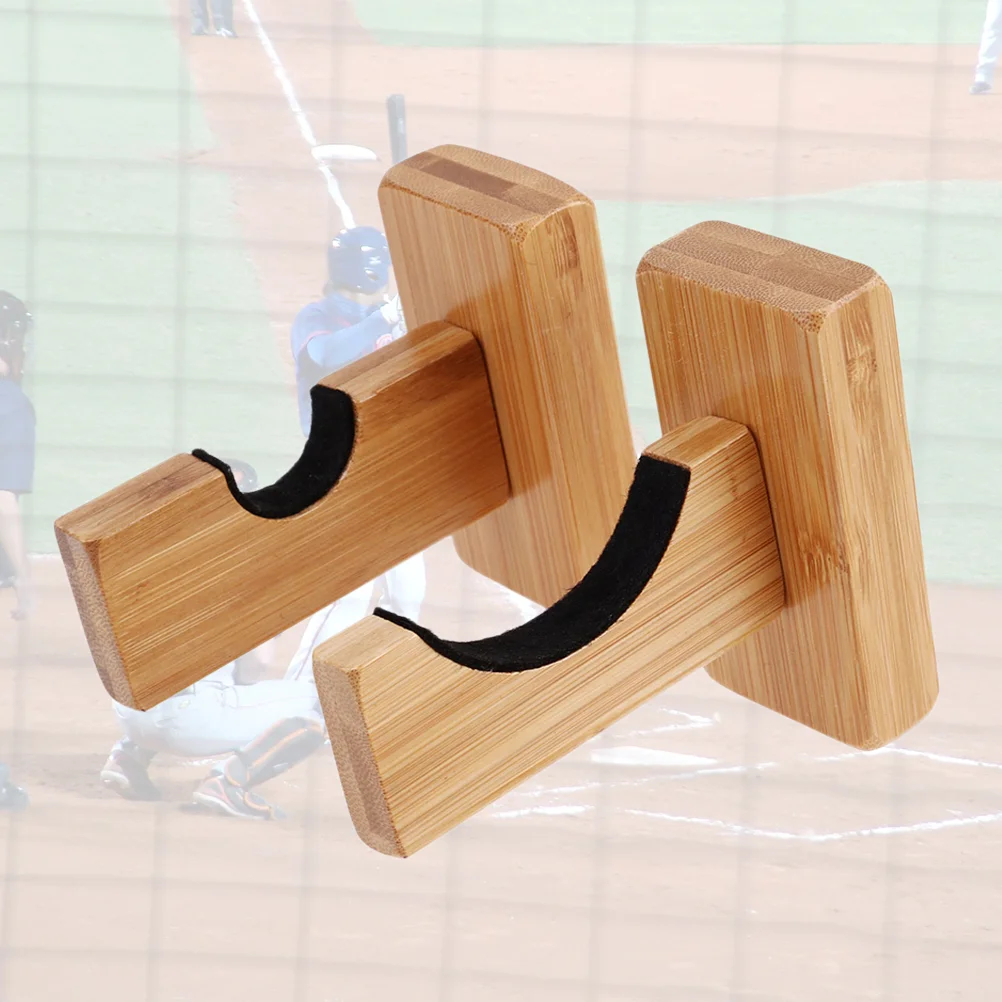 2 Pair Baseball Bat Stand Display Rack Case Holder Wall Mounted Hanger Hockey Stick Mounts Hook