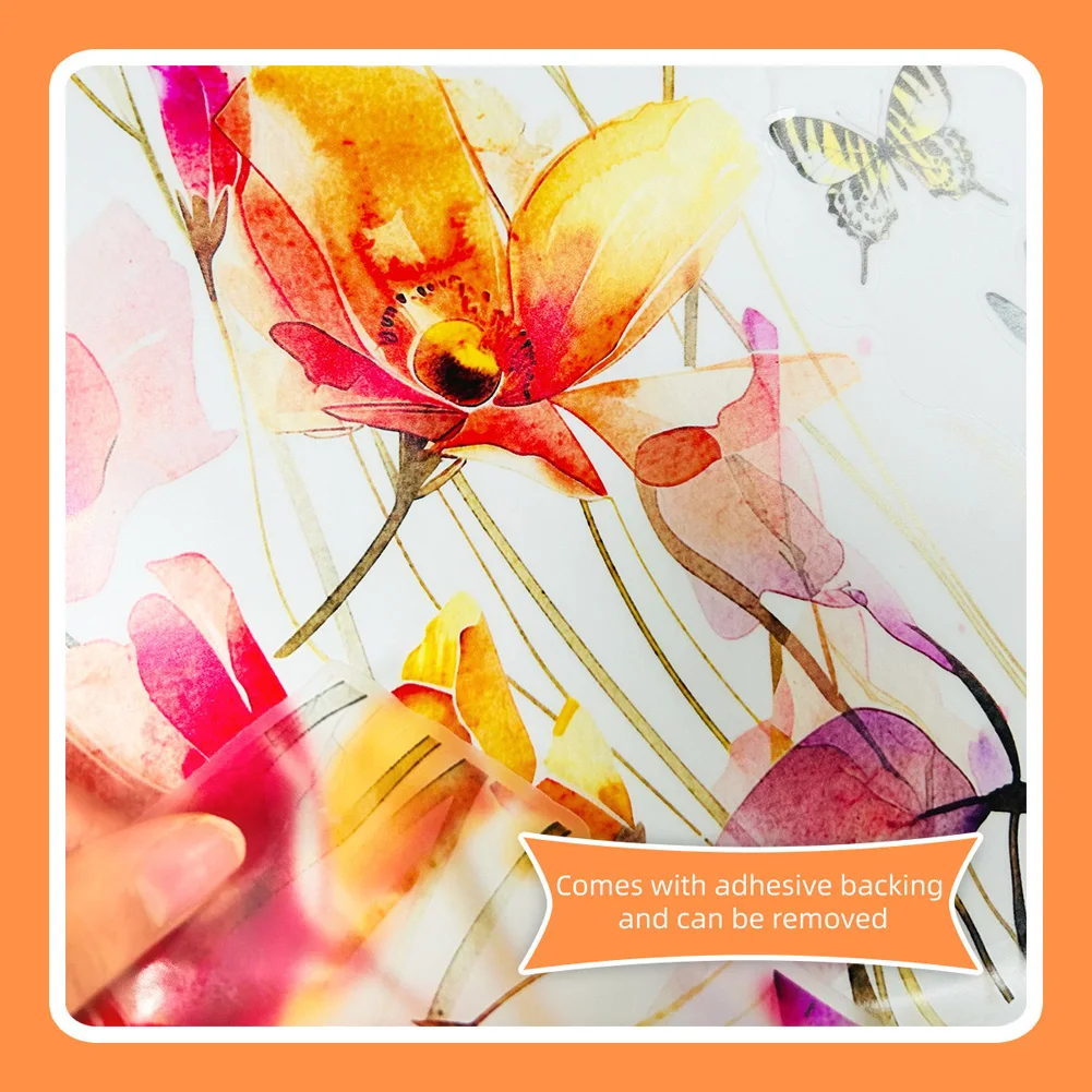 Watercolor Flowers Butterfly Wall Sticker Living Room Background Beautify Decoration Mural Bathroom Bedroom Decor Home Decals