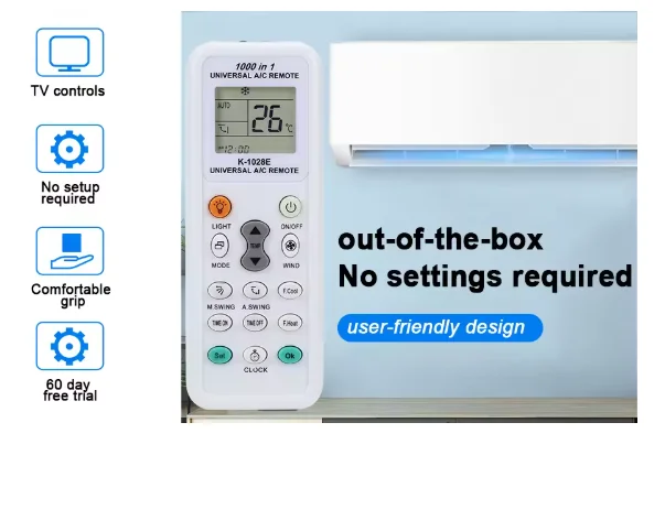 

1000 in 1 Universal Remote Control K 1028E AC Digital LCD for Air Conditioner