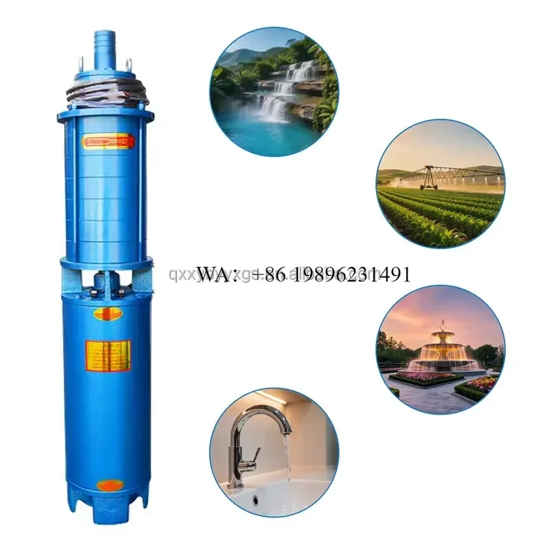 Wmwmnu for Ductile Cast Iron 4.5HP High Pressure AC Submersible Deep Well Hillside Farmland Water Lifting Pumps