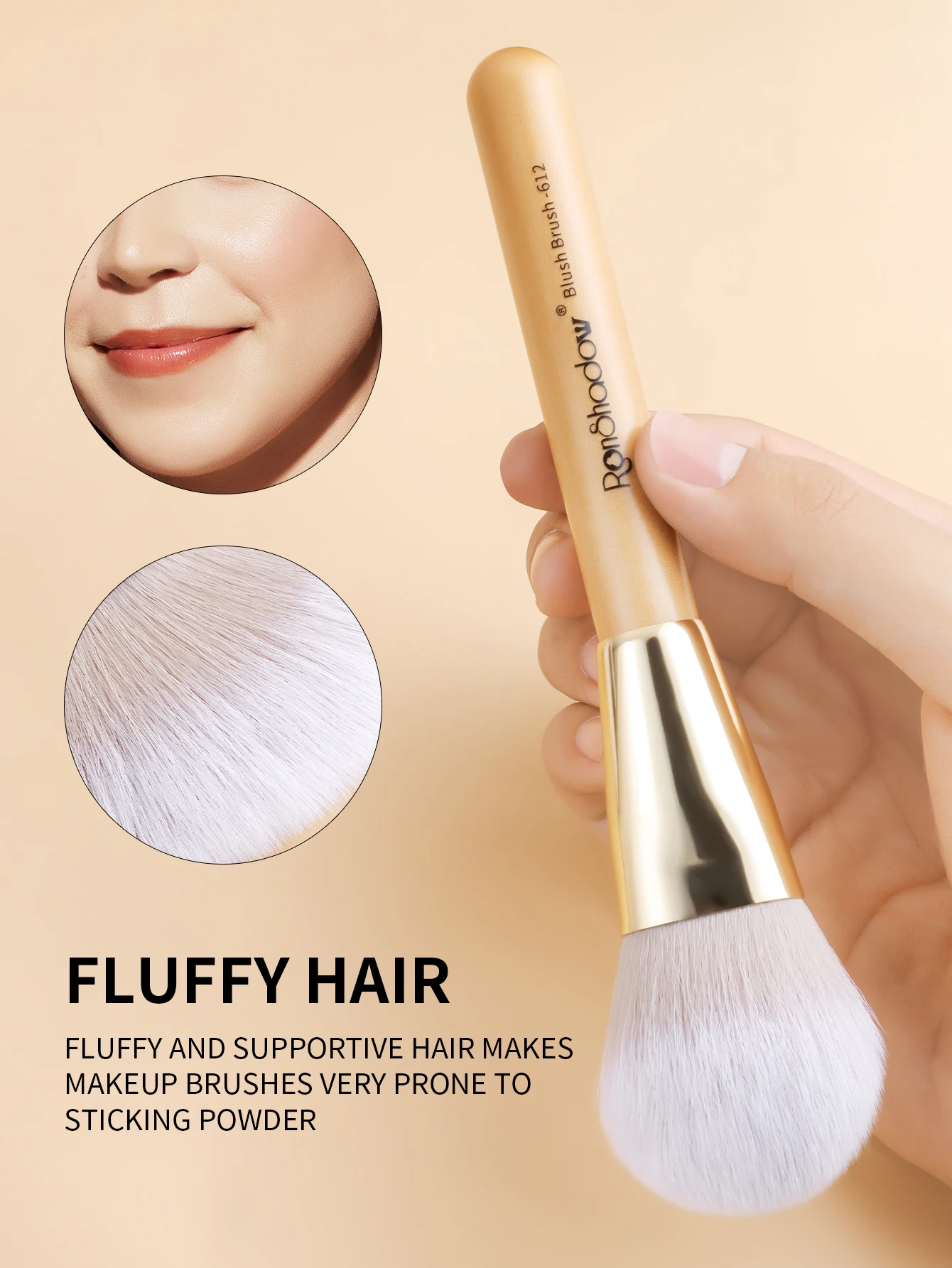 2PCS Wooden Handle Makeup Brush set Soft Fluffy Professiona Cosmetic Foundation Powder Eyeshadow Kabuki Blending powder blusher