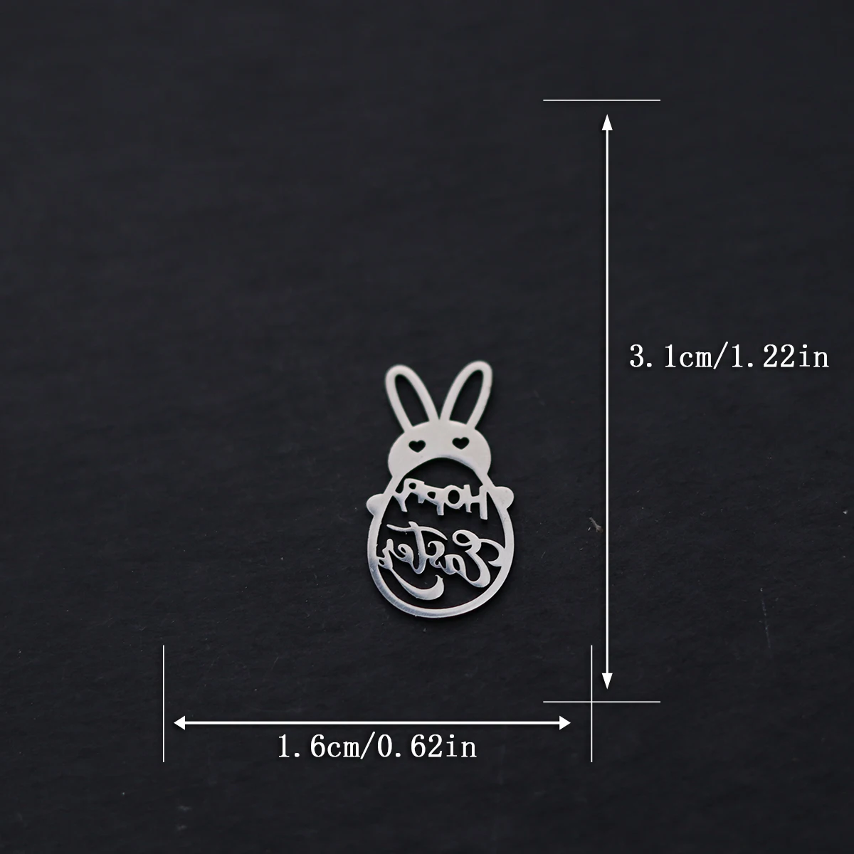 3pcs Stainless Steel Resurrection Happy Easter Rabbit Pendant Accessories For Jewelry Making Fashion Necklaces Bracelet Charms