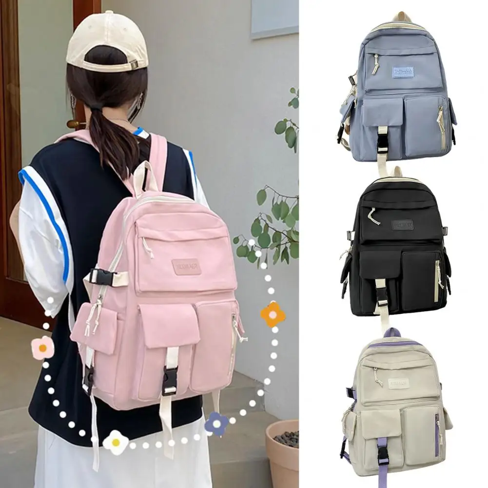 Zaino in tela per donna zaino da scuola in tela leggera per studenti con Design traspirante di capacità usa borsa da viaggio