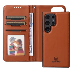 BETOPNICE 2 in 1 Detachable Magnetic Leather Case for Galaxy S25 Ultra S20 S21 S23 FE S24 Plus Slim Wallet Case with Wrist Strap